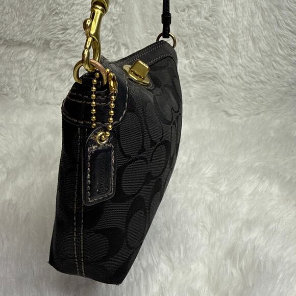 y2k COACH Black Signature Canvas Mini Purse / Wristlet - Picture 5 of 11